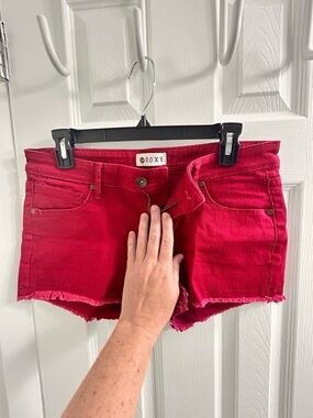 Roxy Dark Fuchsia Denim Cutoff Shorts